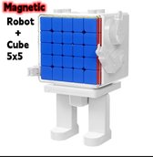 Cube de vitesse magnétique MoYu MeiLong 5x5 + boîte d'affichage de robot - Doublewsgifts.nl