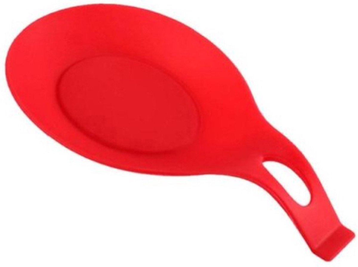Goedkoopste Waledano® Siliconen Lepel Houder - Hittebestendig - Keuken Gerei Houder - Lepel Mat - Siliconen Isolatie Lepelsteun - Rood