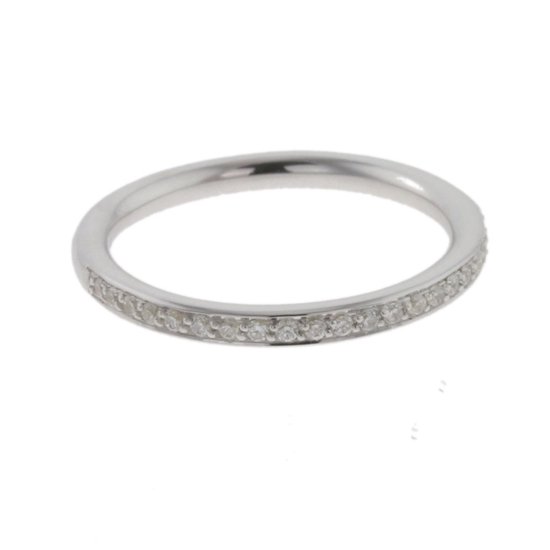 Behave Ring - zilver - met steentjes - 925 zilver - minimalistisch design - maat 56 - 18mm