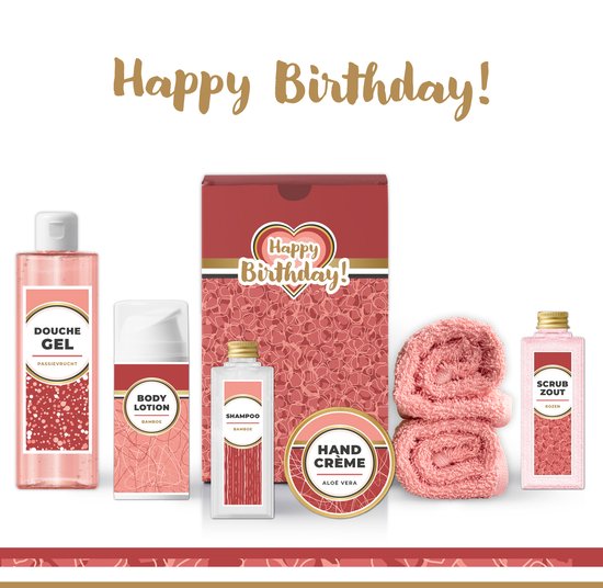 Geschenkset Happy Birthday 7 Producten 750 Gram Giftset Voor geschenkset-happy-birthday-7-producten-750-gram-giftset-voor