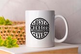 Mok Best manager ever - BestOfTheBest - Gift - Cadeau - TopNotch - Excellence - BestInClass - BesteVanHetBeste - Topklasse - Uitmuntendheid - BesteInZijnSoort