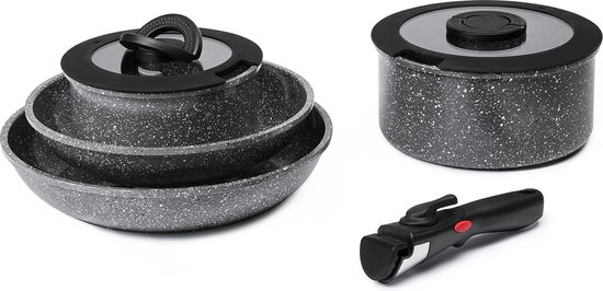 YASHE 20-teiliges Topfset Mit Antihaftbeschichtung - Induktionstauglich & Spülmaschinenfest