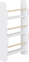 Rootz Kinderboekenplank - Wandgemonteerde boekenkast - Kinderopbergmeubel - Montessori Leerplank - Literatuurorganisator - Verhaaldisplay - Wit - 34,7x8,3x3,5inches