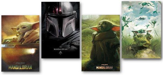 Mandalorian poster - Set van 4 posters - Star Wars - 61 x 91.5 cm