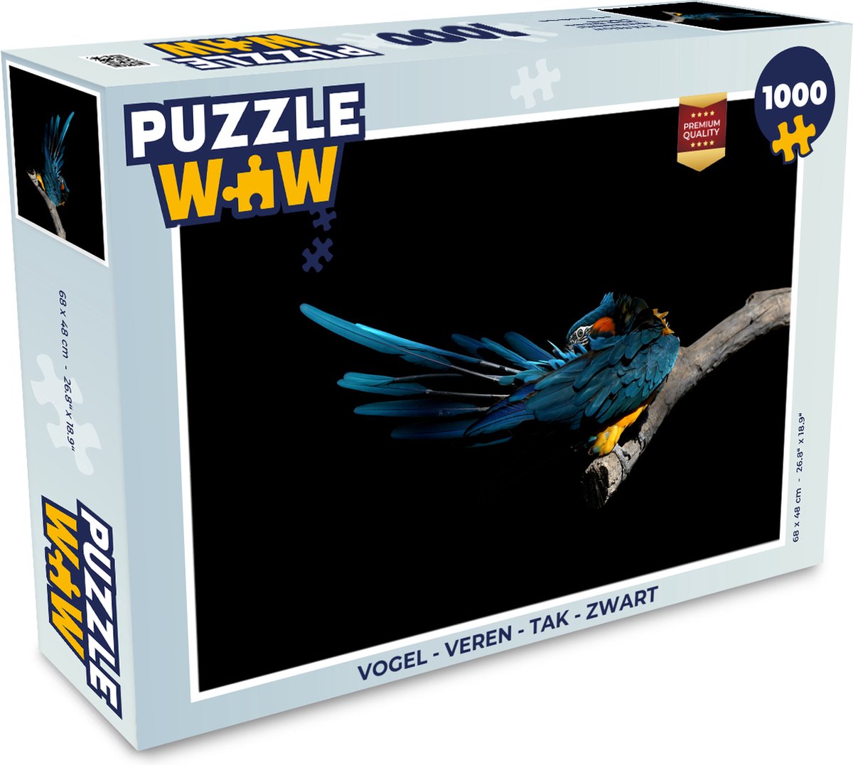 Puzzel Vogel - Veren - Tak - Zwart - Legpuzzel - Puzzel 1000 stukjes volwassenen