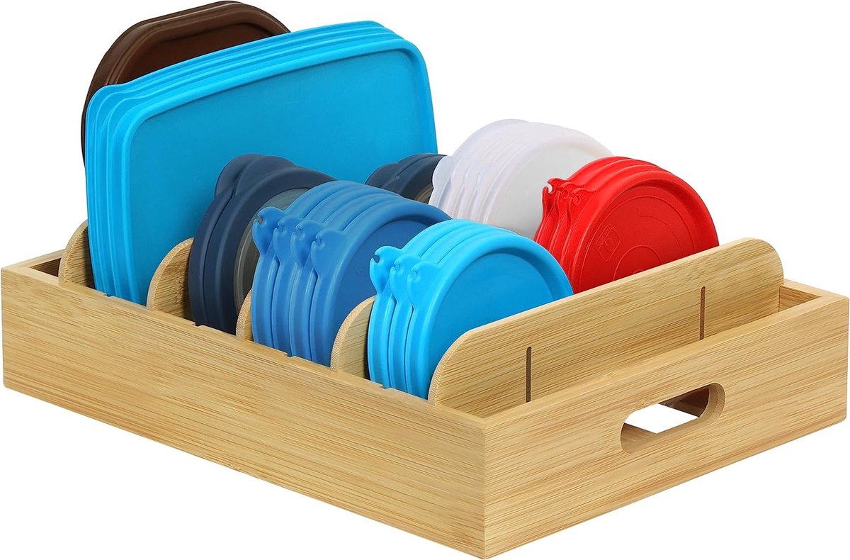 Range Casserole et Poêles Tiroir Cuisine,Rangement Couvercle Réglable
