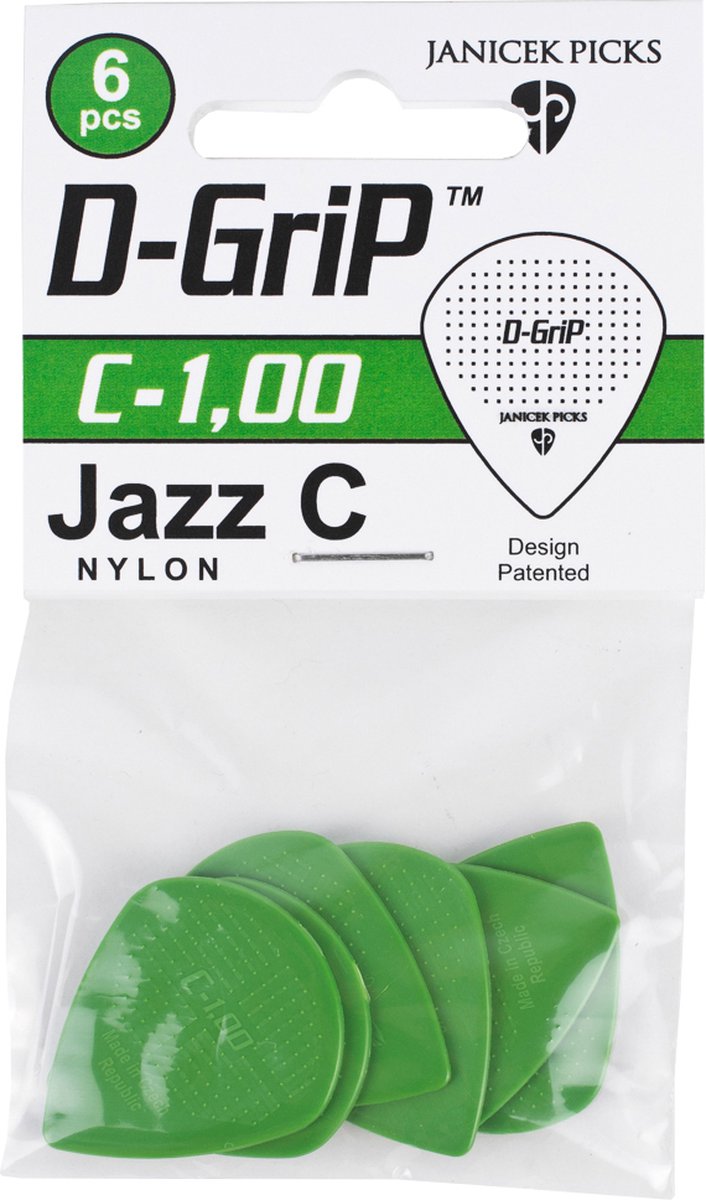 Janicek Picks - D-Grip Jazz C - Plectrum - 1.00 mm - 6-pack