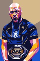 Jon Jones Poster | UFC | MMA Poster | Des os | 61x91cm | Livre pour livre | Décoration murale | Affiche murale | Pop Art | Affiche de Sport | Convient pour l'encadrement