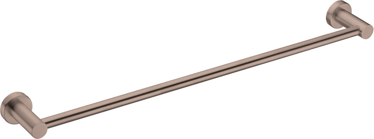 Owen & Finch Handdoekrek Enkel 60 cm – Brushed Satin Bronze | Geborsteld Satijn Brons | Rosé Gold – Luxe Wandmodel – Messing PVD Afwerking – Badkamer Accessoire