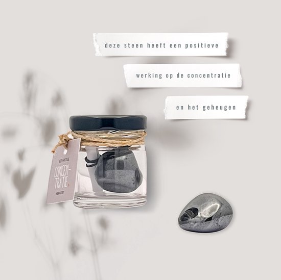 Pot de concentration - pierre précieuse Hématite (pierres précieuses, minéraux, cristal, cadeau, équilibre, concentration, protection, paix, ancrage, purification, pour lui, pour elle, Noël, Sinterklaas)