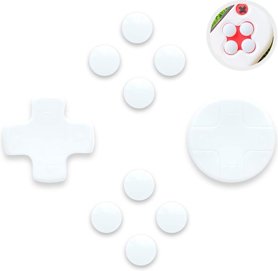 Foto: Diversegoods pastel button caps en d pad geschikt voor nintendo switch standaard oled joy con controller covers directional a b x y buttons wit