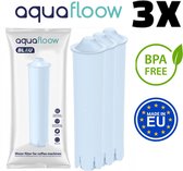 AquaFloow Blau waterfilter voor JURA koffiemachines 3 st. Filtervervanging: Jura Blauw. Levensduur filter: ongeveer 480 kopjes of 60 liter water.