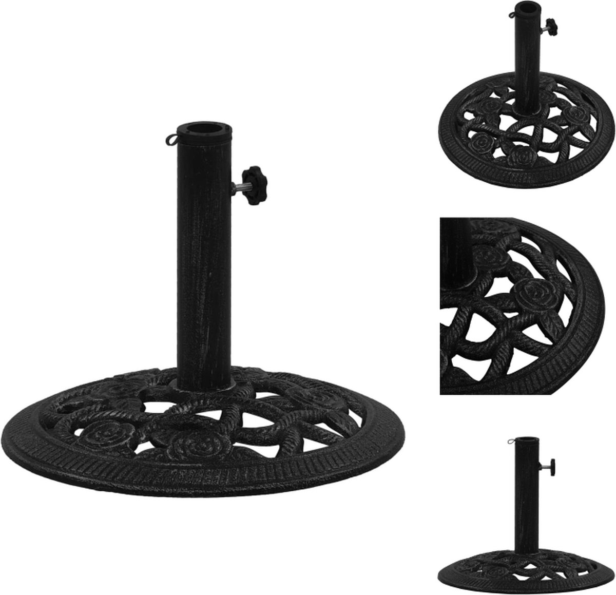 Bol.com vidaXL - Parasolvoet - 40x40x32 - cm - gietijzer - zwart aanbieding