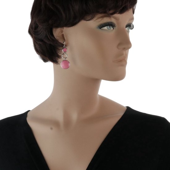 Behave Boucles d'oreilles - boucles d'oreilles - rondes - rose - femme - 5 cm