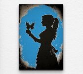 tableau femme - tableaux de Banksy - toile de Banksy - art de Banksy - Banksy - tableau salon - 50 x 70 cm avec cadre