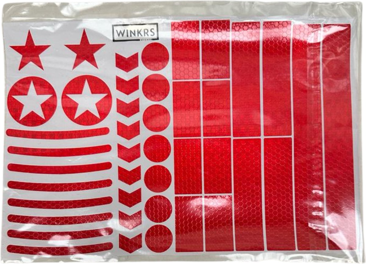 Fietsreflector - Reflecterende Veiligheids stickers rood - Reflectie tape voor in het verkeer - Maak wandelwagens, koffers, buggy's, skelters, helms, fietsen etc goed zichtbaar in het donker. — afbeelding 3
