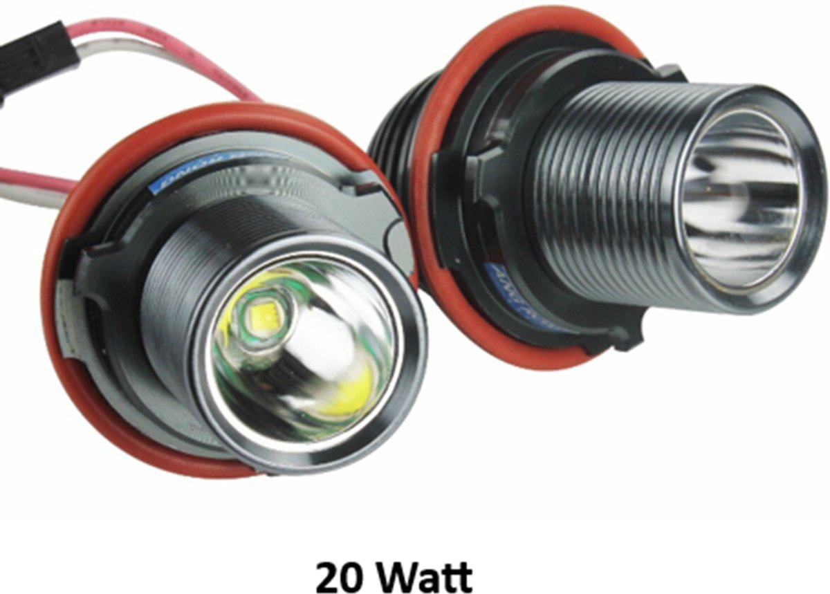 LED Bulb set (2 bulbs) 20 Watt voor originele BMW angel eyes (auto moet origineel xenon hebben) geschikt voor E87-E39-E60-E61-E63-E64-E66-E83-E53