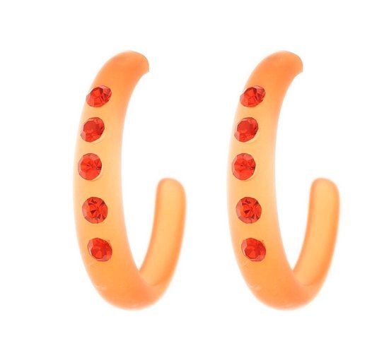Behave Boucles Boucles d'oreilles clous anneaux orange étroit 3 cm