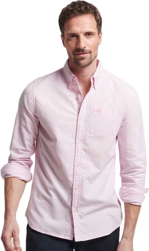 Superdry Cotton Oxford Shirt Met Lange Mouwen Roze XL Man