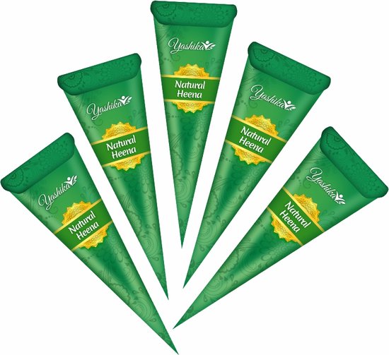 Yashika - 5 Stuks Henna Tattoo - Tijdelijke Tattoo - Festival Tattoos - Mehndi - Nep Tattoo Huid Tijdelijke Tattoo Volwassenen - Zomerfeest Tattoos - Festival Tattoo - Nep Tattoo - Henna Tattoo Inkt Pasta 5 Cones 5 Tubes 25 Gram/Tube - Natuurlijke Kr