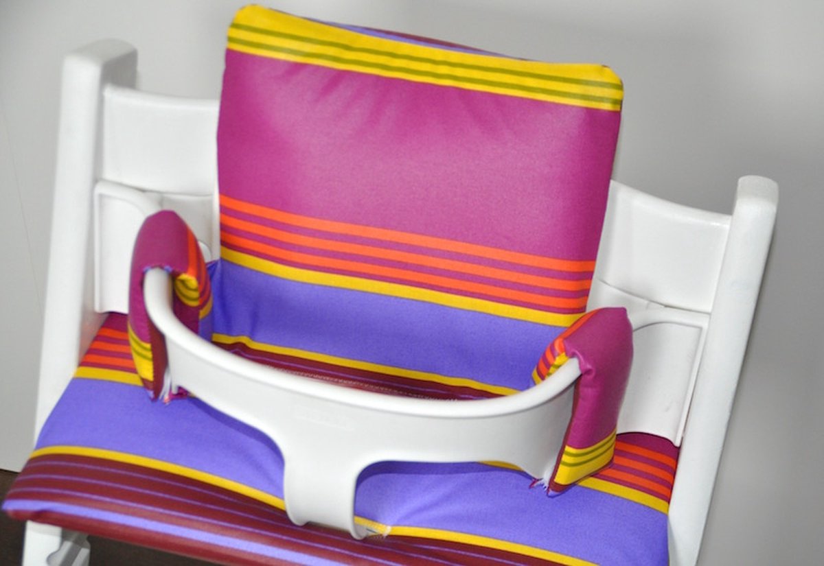 Stripes purple multicolor kussenset voor de stokke tripptrapp kinderstoel-stoelverkleiner-tripptrapp kussen-liefleukenhip – foto 2