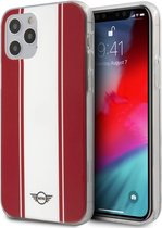 Mini Cooper PC/TPU Horizontal Stripes Hard Case for iPhone 12/12 Pro (6.1") - Red