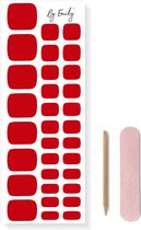 By Emily® Gel Nail Wraps & Gellak Stickers - Reddy Peddy - Nagelstickers - Gel Nagel Folie - DIY Pedicure- Langhoudende Nail Art - UV LED Lamp Vereist - Trendy Designs - SpringNails- Lente - Nagels Inspiratie - Veilig voor Nagels - 32 Stickers