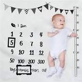 Mijlpaaldeken - Milestone Blanket - Kraamcadeau Jongen & Meisje - Foto Deken - Baby Cadeau - Babyshower Geschenk - Geboorte Present - Achtergronddoek - Incl. Frames