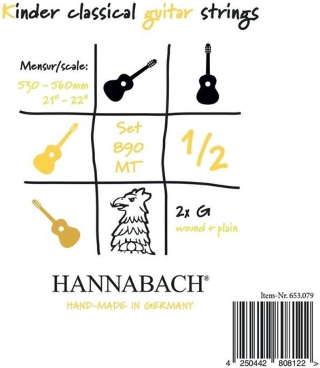 Hannabach 890 Kinder Classical Guitar Strings 1/2 - Klassieke gitaarsnaren
