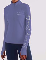 Comfortabel Paardrij Trainingsshirt met duimgaten – Maat M – Ruitersport Kleding – Dames - Paars