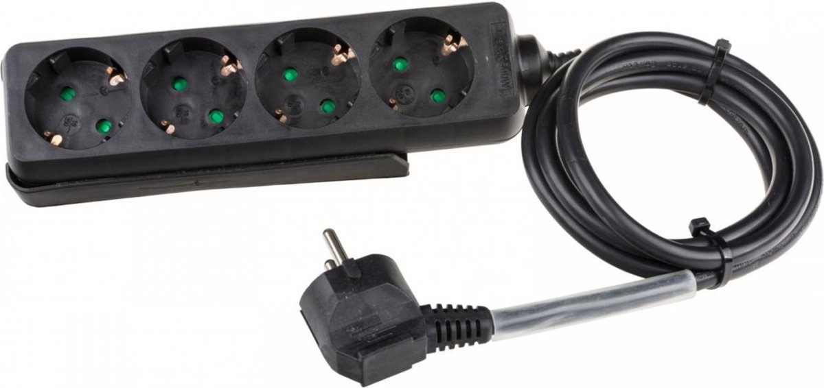 LightmaXX 4-fach Schuko-Steckleiste 3x 1 5mm² 1 5m Schwarz Meervoudige stekkerdoos