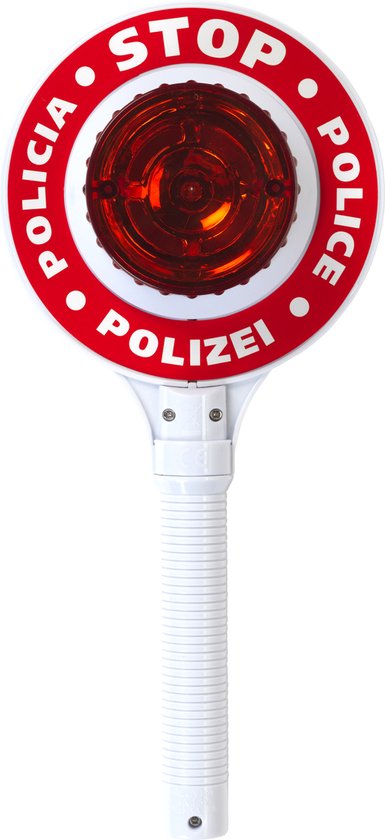 Foto: Klein toys politiestopbord 16x3 5x29 cm incl lichteffecten ideale accessoire voor politiekostuums en rollenspellen rood wit