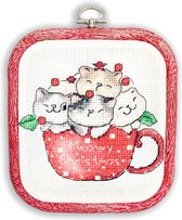 Leti Stitch Meowy Christmas with hoop included borduren (pakket) L8080