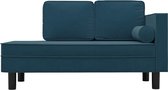 Bol.com The Living Store Chaise Longue - Fluweel - Blauw - 118 x 55 x 57 cm - Comfortabele zitting aanbieding