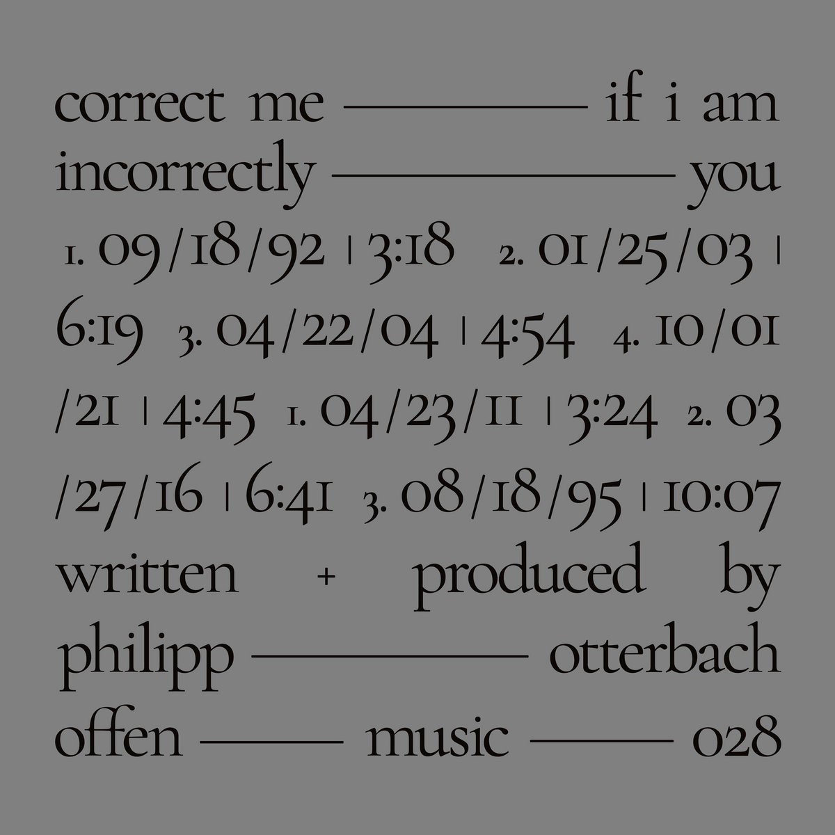 Philipp Otterbach - Correct Me If I Am Incorrectly You (LP)