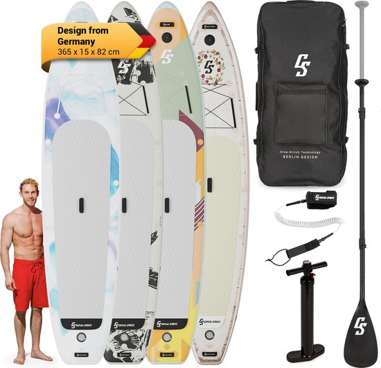 CAPITAL SPORTS Kipu Allrounder 365 opblaasbaar paddleboard - SUP-board set - supboard - cruiser - 5 handgrepen - Inclusief reparatieset