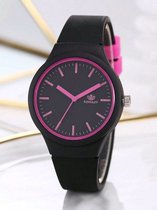 Horloge zwart roze