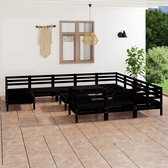 The Living Store lounge set - Houten tuinset - 63.5 x 63.5 x 62.5 cm - zwart