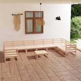 The Living Store Tuinset Grenenhout - Midden/hoekbank 70x70x67cm - Tafel/voetenbank 70x70x30cm