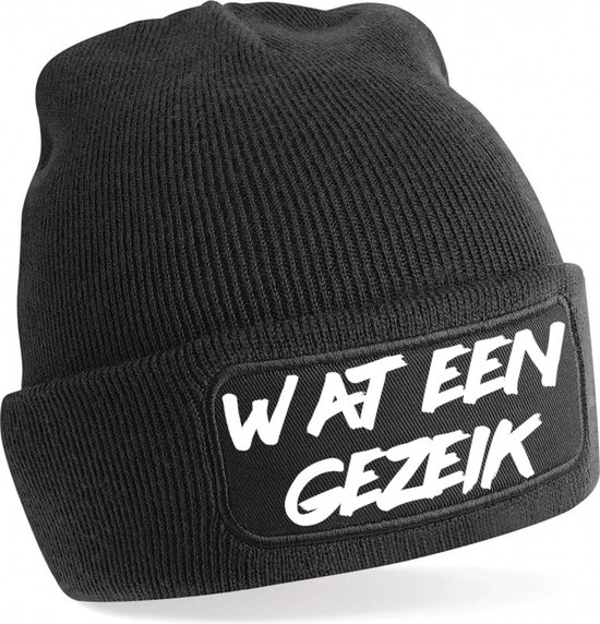 Foto: Wat een gezeik warme wintermuts beanie muts winter kou wat een gezeik tekst cadeau apres ski wintersport skimuts verzending binnen 24 uur 