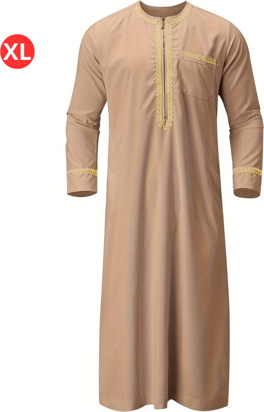 Livano Djellaba - Kaftan - Hommes - Arabe - Hommes - Vêtements musulmans - Vêtements islamiques - Alhamdulillah - Kaki XL