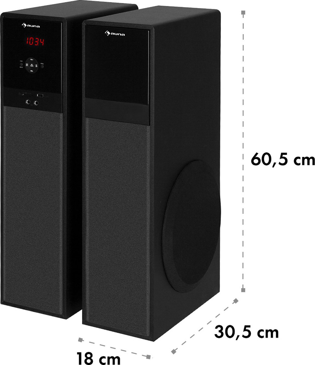 auna Line 4707 enceintes colonnes 4 voies paire d'enceintes HiFi 960 W max.  noires