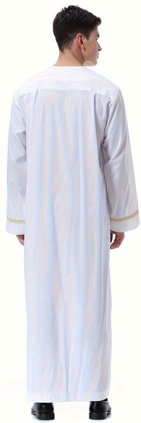 Livano Djellaba - Kaftan - Hommes - Arabe - Hommes - Vêtements musulmans - Vêtements islamiques - Alhamdulillah - Zwart M