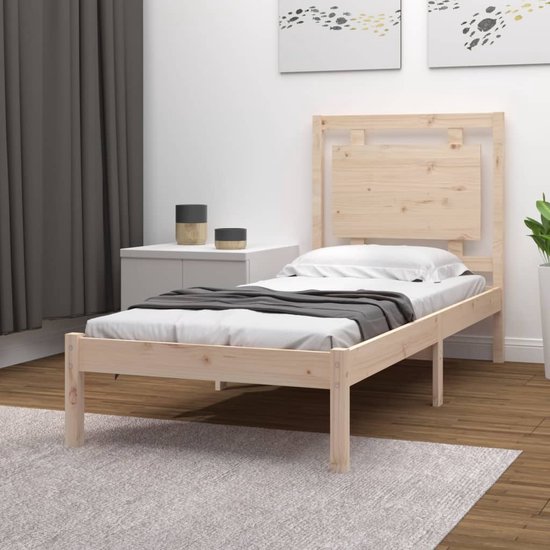 The Living Store Houten Bedframe - Massief grenenhout - 195.5 x 95.5 x 31 cm - Een comfortabele en rustieke toevoeging aan je slaapkamer