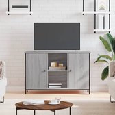 The Living Store TV-kast Industrial - 100 x 35 x 65 cm - Grijs Sonoma Eiken - Opbergruimte - Uitstalfunctie