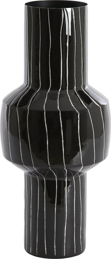 Light&living Vaas deco Ø18x42 cm SENUMA glanzend zwart+wit