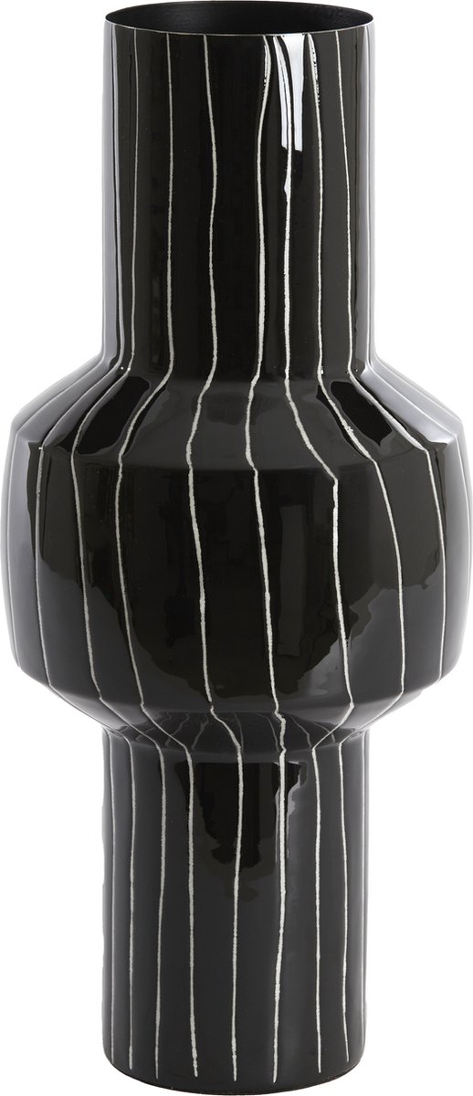 Light&living Vaas deco Ø18x42 cm SENUMA glanzend zwart+wit
