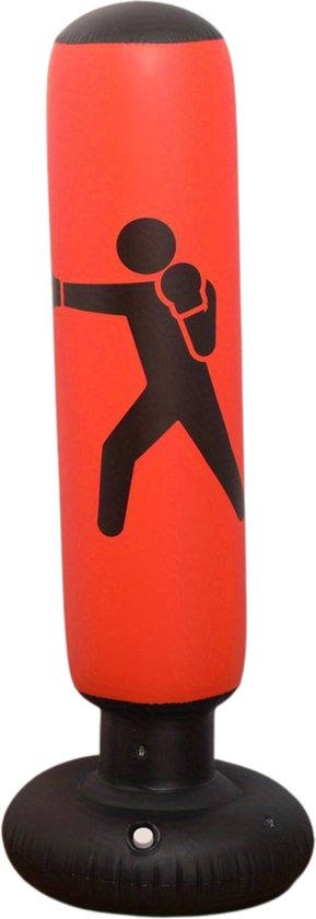 Livano Sac de Boxe Debout - Sac de Boxe - Sac de Kickboxing Adultes - Sac de Boxe - Sac de Boxe - Poteau de Boxe - Sport - Rouge