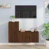 The Living Store TV-meubelset Classic - Bruineiken - 80x34.5x40 cm - 40x34.5x80 cm