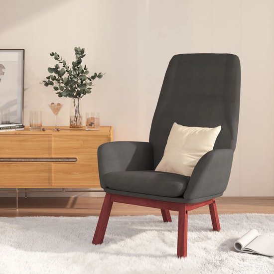 The Living Store Relaxstoel - Donkergrijs - 70x77x94 cm - Stabiel Frame - Hoogwaardig Materiaal